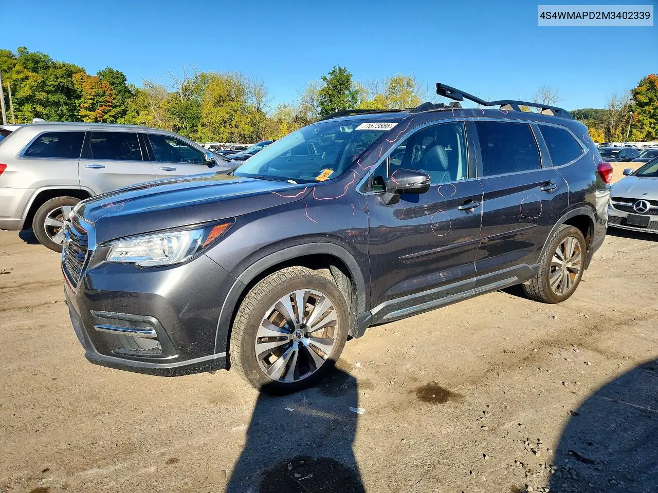 SUBARU ASCENT 2021, VIN 4S4WMAPD2M3402339