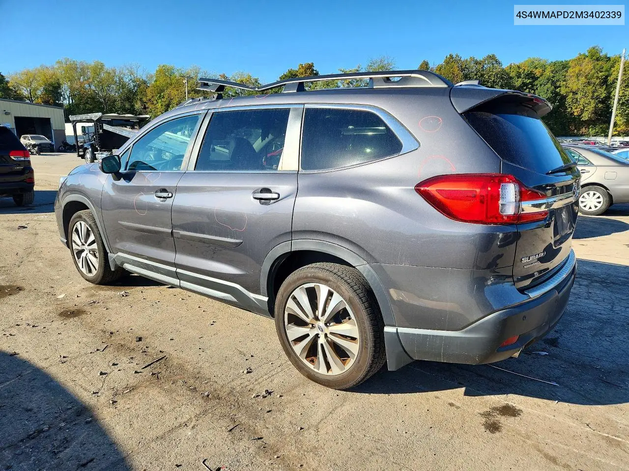 2021 SUBARU ASCENT VIN 4S4WMAPD2M3402339 — фото 2