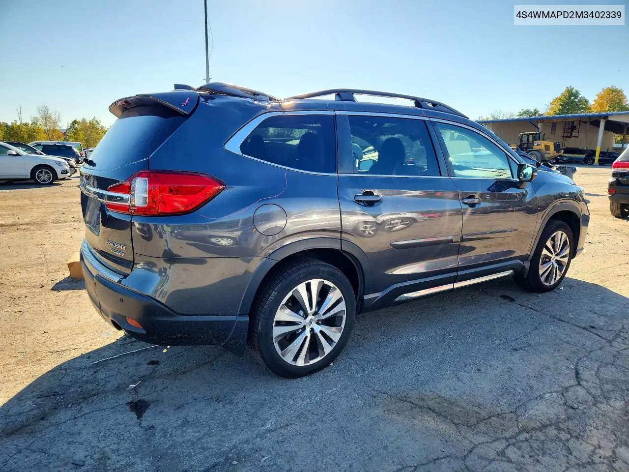 2021 SUBARU ASCENT VIN 4S4WMAPD2M3402339 — фото 3