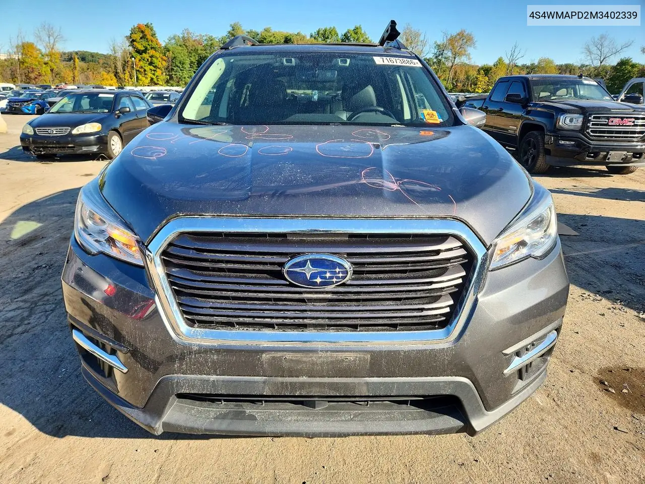 2021 SUBARU ASCENT VIN 4S4WMAPD2M3402339 — фото 5