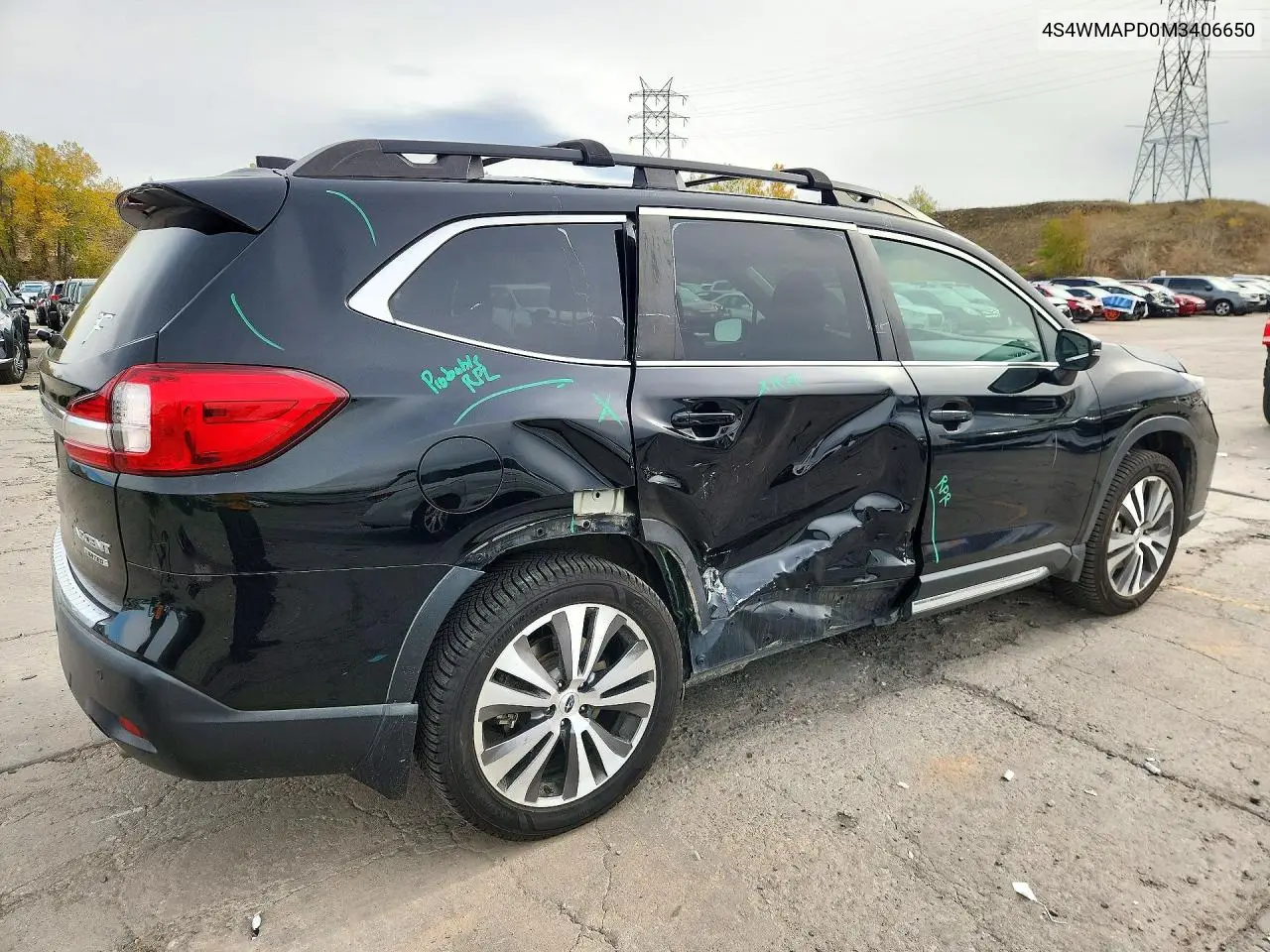 2021 SUBARU ASCENT VIN 4S4WMAPD0M3406650 — фото 3