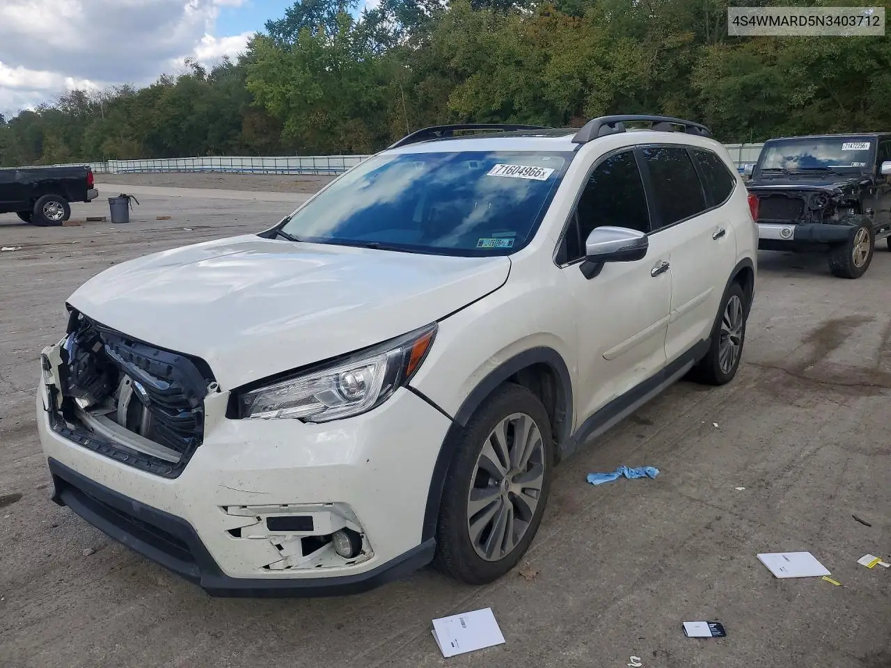SUBARU ASCENT 2022, VIN 4S4WMARD5N3403712