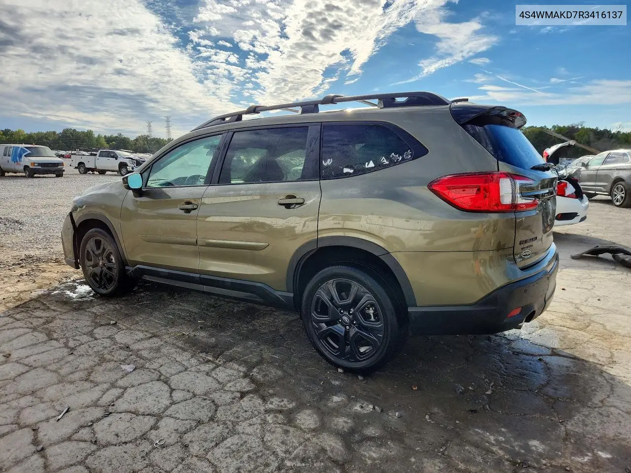 2024 SUBARU ASCENT VIN 4S4WMAKD7R3416137 — фото 2
