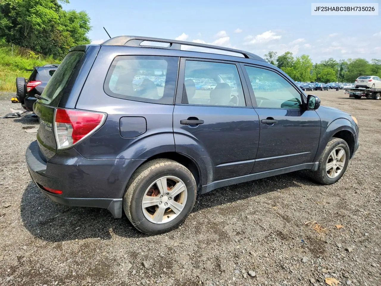 2011 SUBARU FORESTER VIN JF2SHABC3BH735026 — фото 3