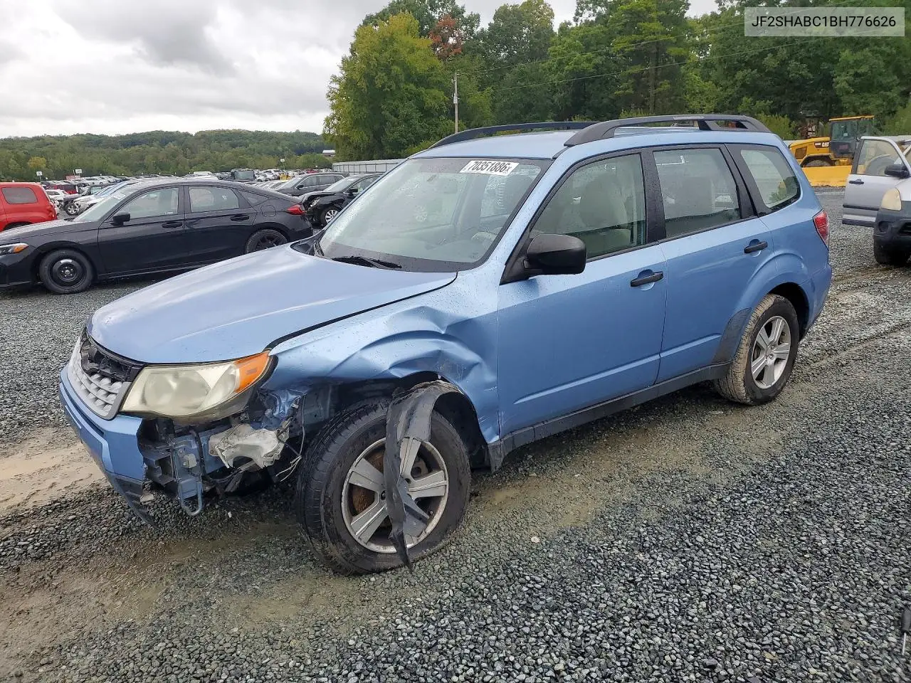 SUBARU FORESTER 2011, VIN JF2SHABC1BH776626