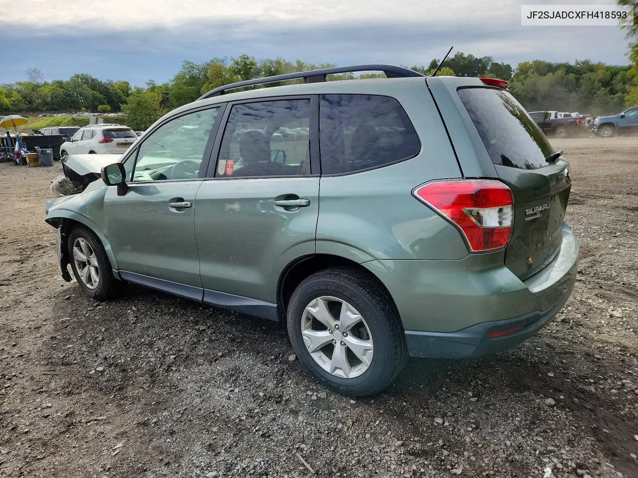 2015 SUBARU FORESTER VIN JF2SJADCXFH418593 — фото 2