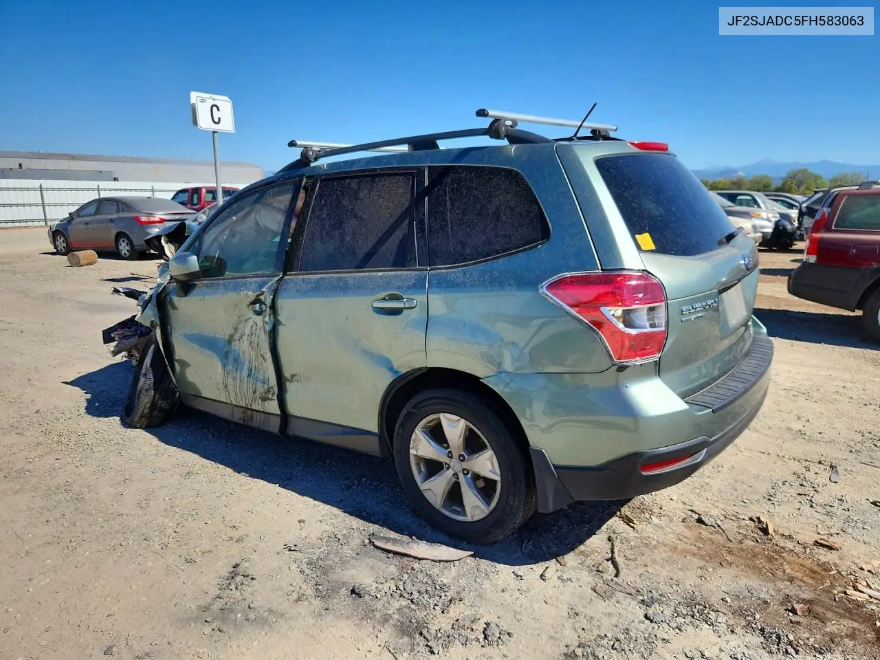 2015 SUBARU FORESTER VIN JF2SJADC5FH583063 — фото 2