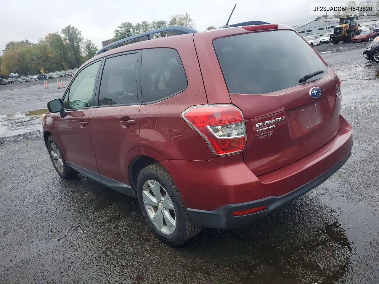 2015 SUBARU FORESTER VIN JF2SJADC6FH543820 — фото 2