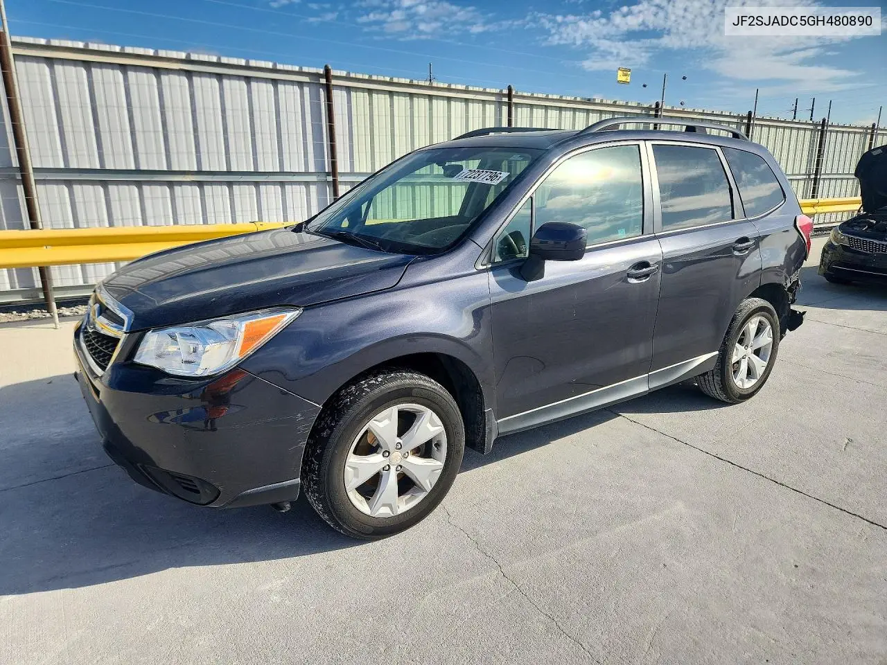 SUBARU FORESTER 2016, VIN JF2SJADC5GH480890