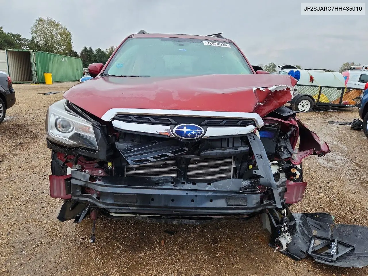 2017 SUBARU FORESTER VIN JF2SJARC7HH435010 — фото 5