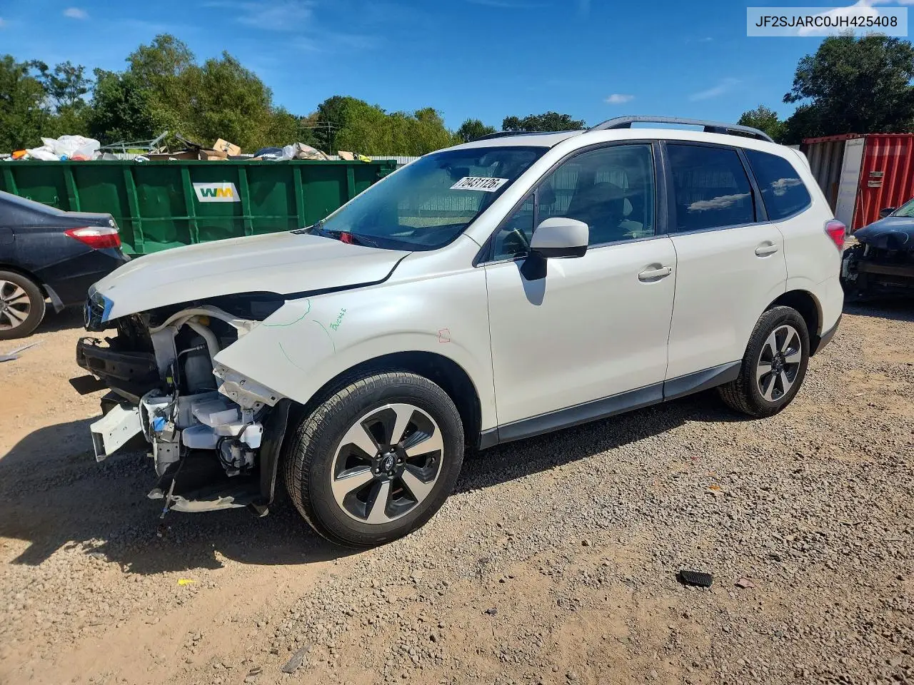 SUBARU FORESTER 2018, VIN JF2SJARC0JH425408