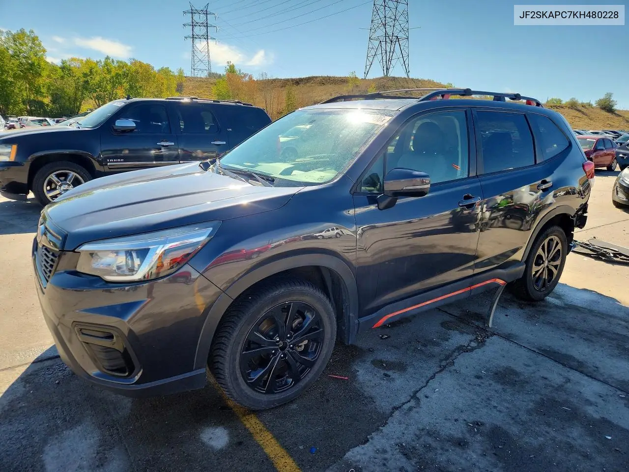 SUBARU FORESTER 2019, VIN JF2SKAPC7KH480228