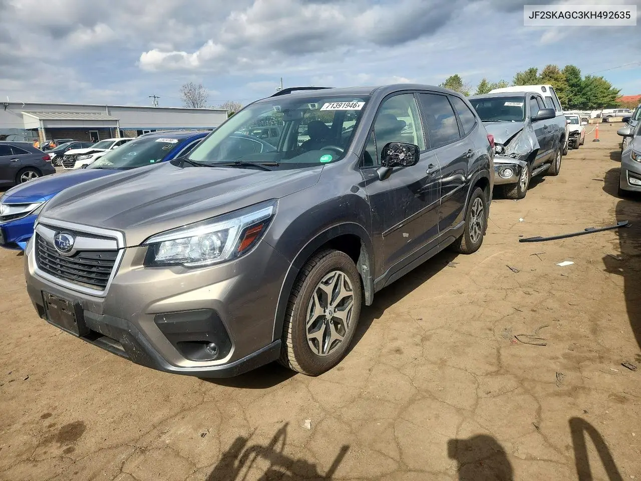 SUBARU FORESTER 2019, VIN JF2SKAGC3KH492635