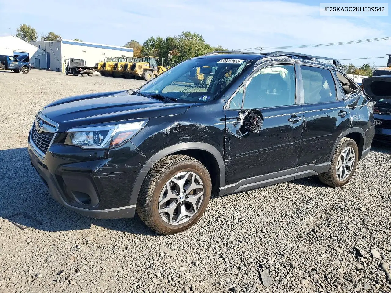 SUBARU FORESTER 2019, VIN JF2SKAGC2KH539542
