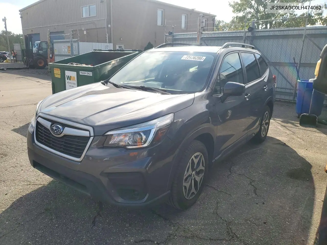 SUBARU FORESTER 2020, VIN JF2SKAGC0LH474062