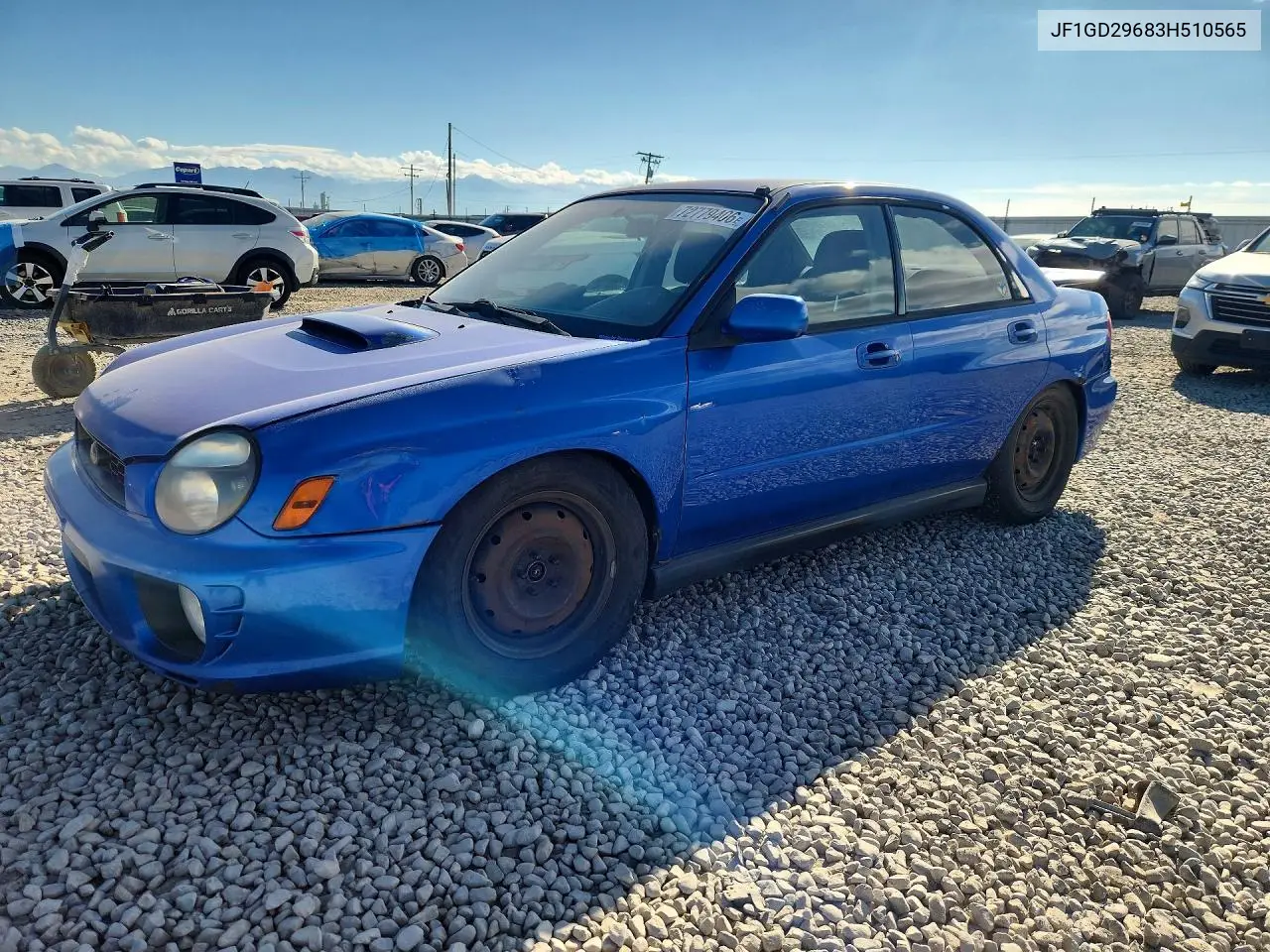 SUBARU IMPREZA 2003, VIN JF1GD29683H510565
