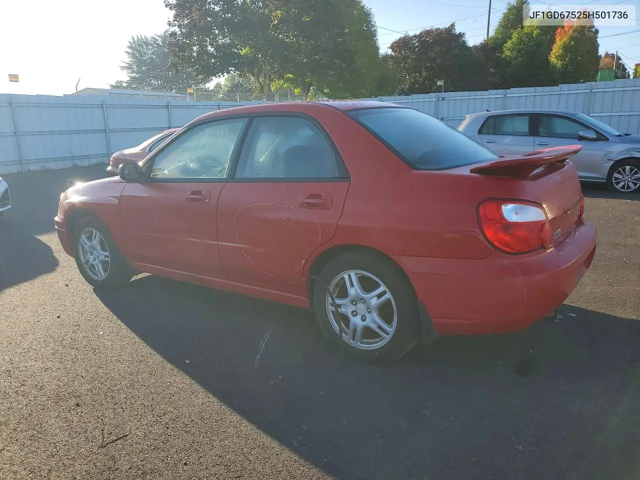 2005 SUBARU IMPREZA VIN JF1GD67525H501736 — фото 2