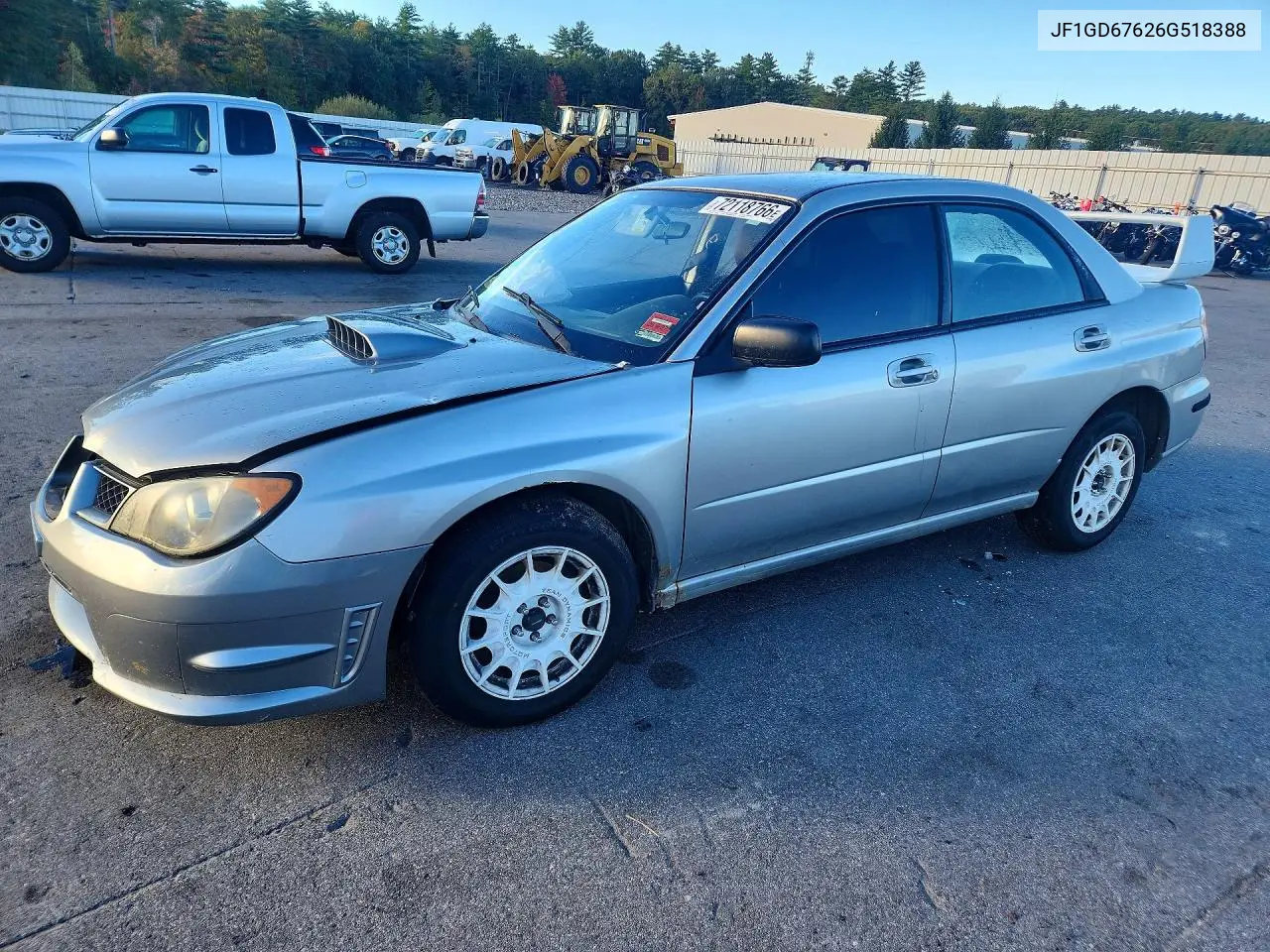 SUBARU IMPREZA 2006, VIN JF1GD67626G518388