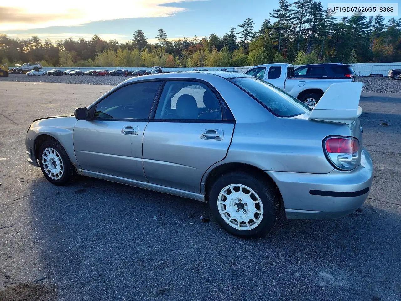 2006 SUBARU IMPREZA VIN JF1GD67626G518388 — фото 2