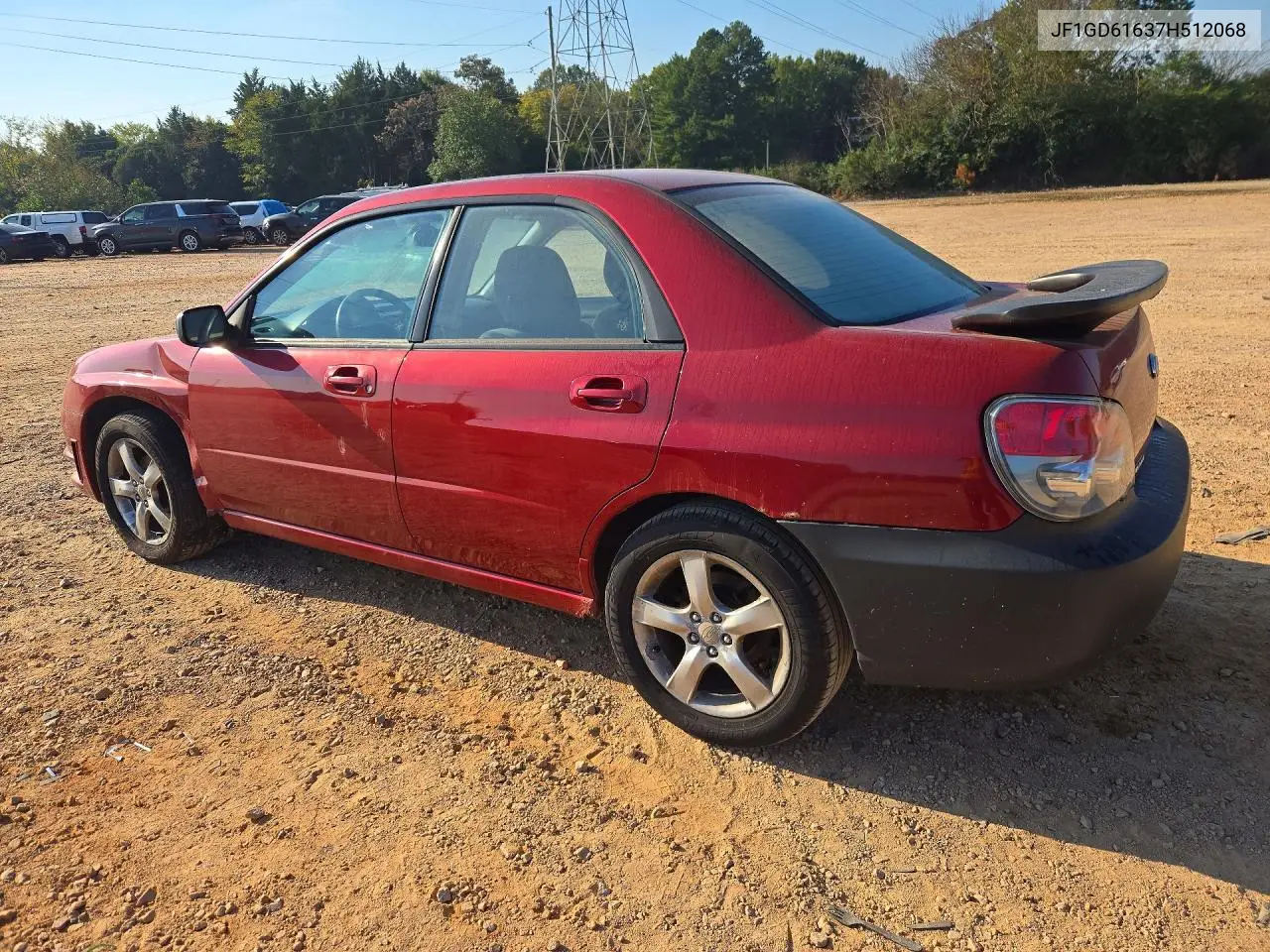 2007 SUBARU IMPREZA VIN JF1GD61637H512068 — фото 2