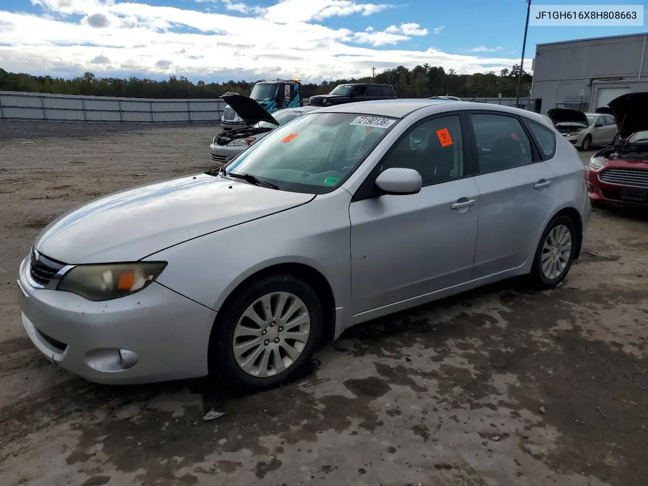 SUBARU IMPREZA 2008, VIN JF1GH616X8H808663