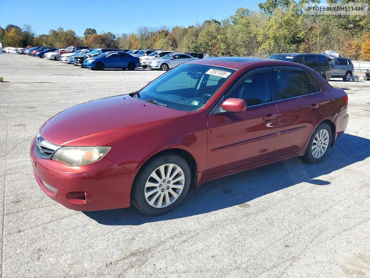 SUBARU IMPREZA 2011, VIN JF1GE6B6XBH511486