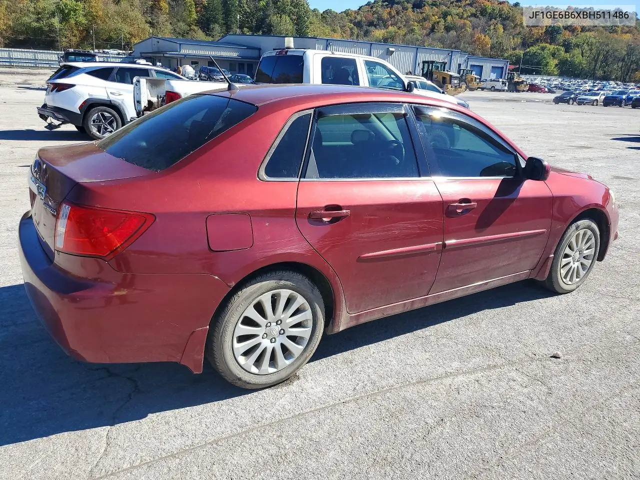 2011 SUBARU IMPREZA VIN JF1GE6B6XBH511486 — фото 3