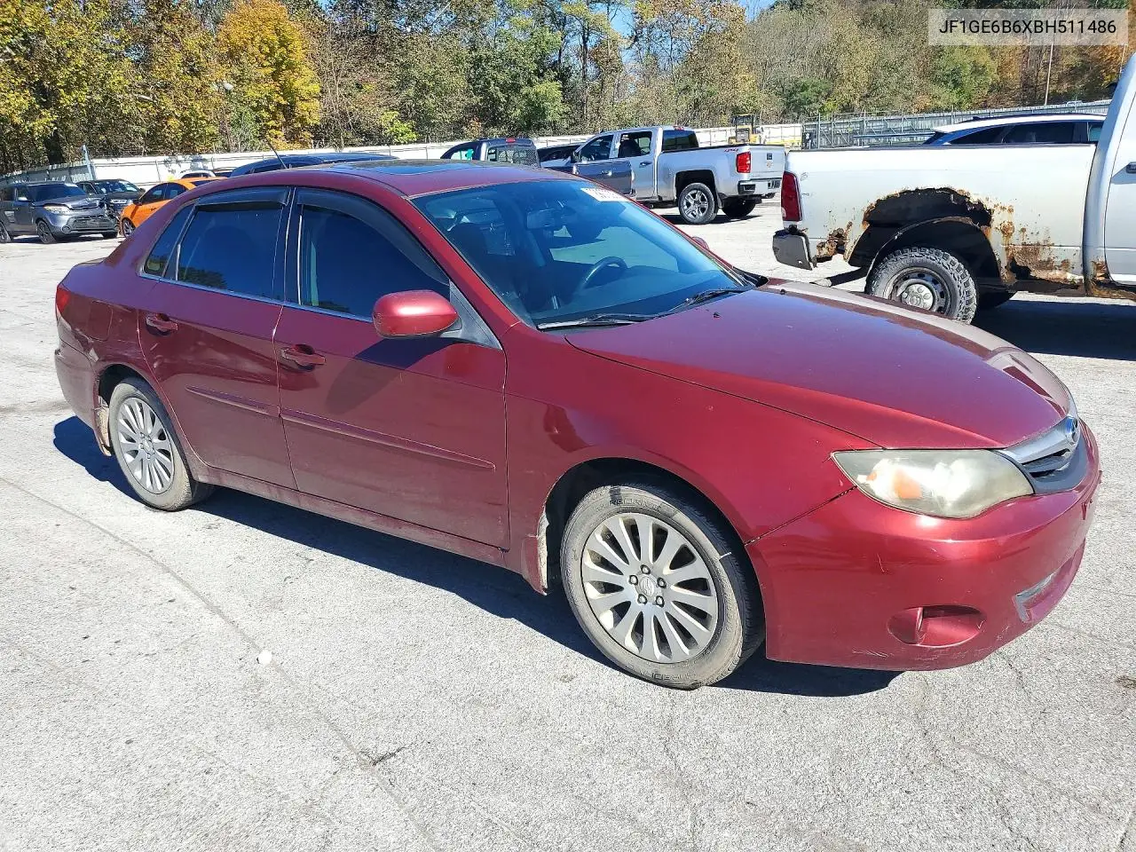 2011 SUBARU IMPREZA VIN JF1GE6B6XBH511486 — фото 4