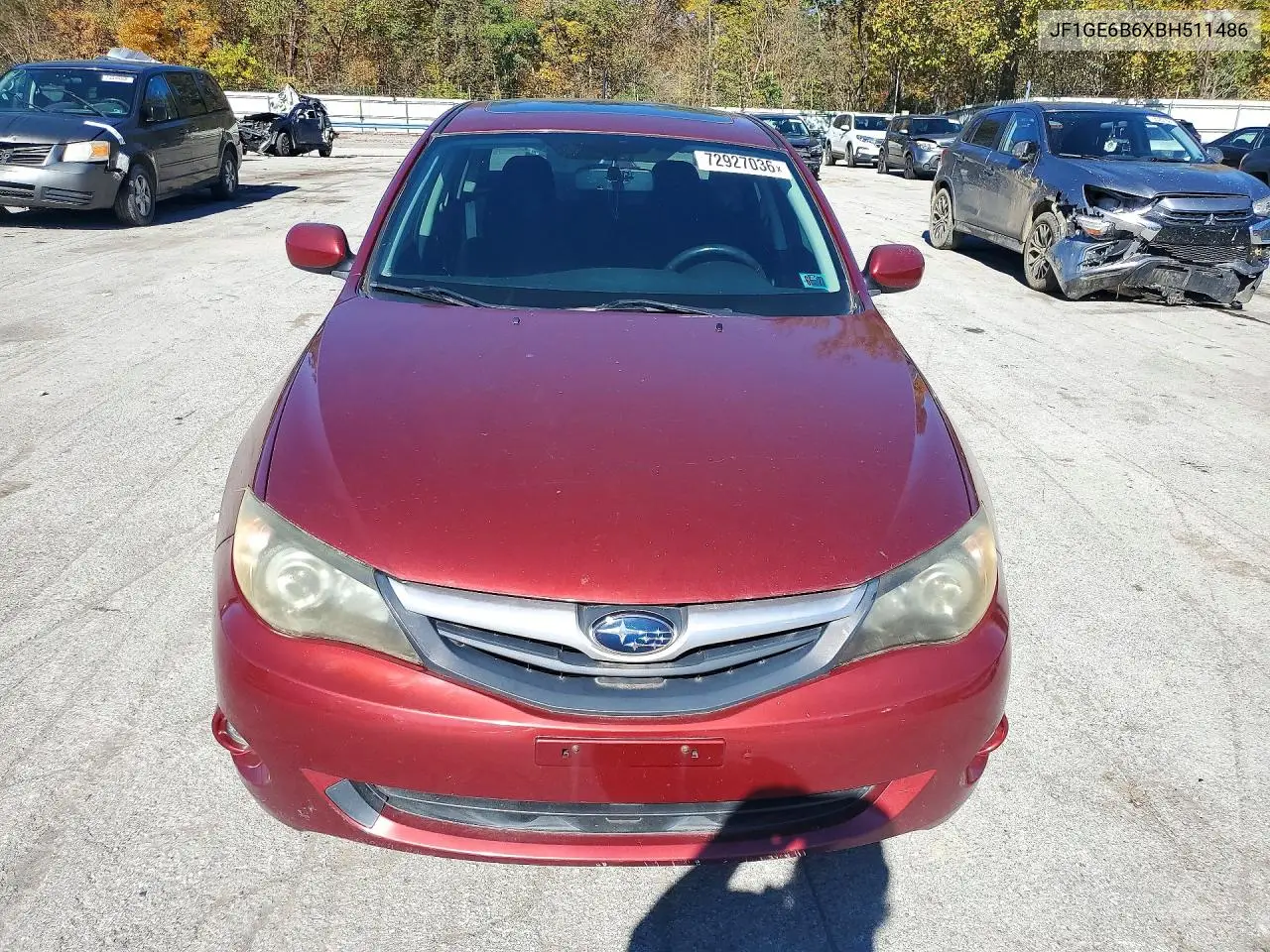 2011 SUBARU IMPREZA VIN JF1GE6B6XBH511486 — фото 5