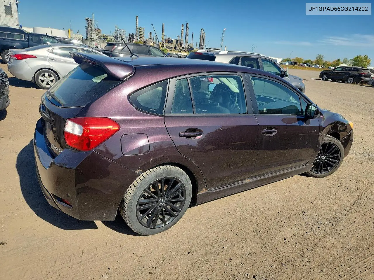 2012 SUBARU IMPREZA VIN JF1GPAD66CG214202 — фото 3