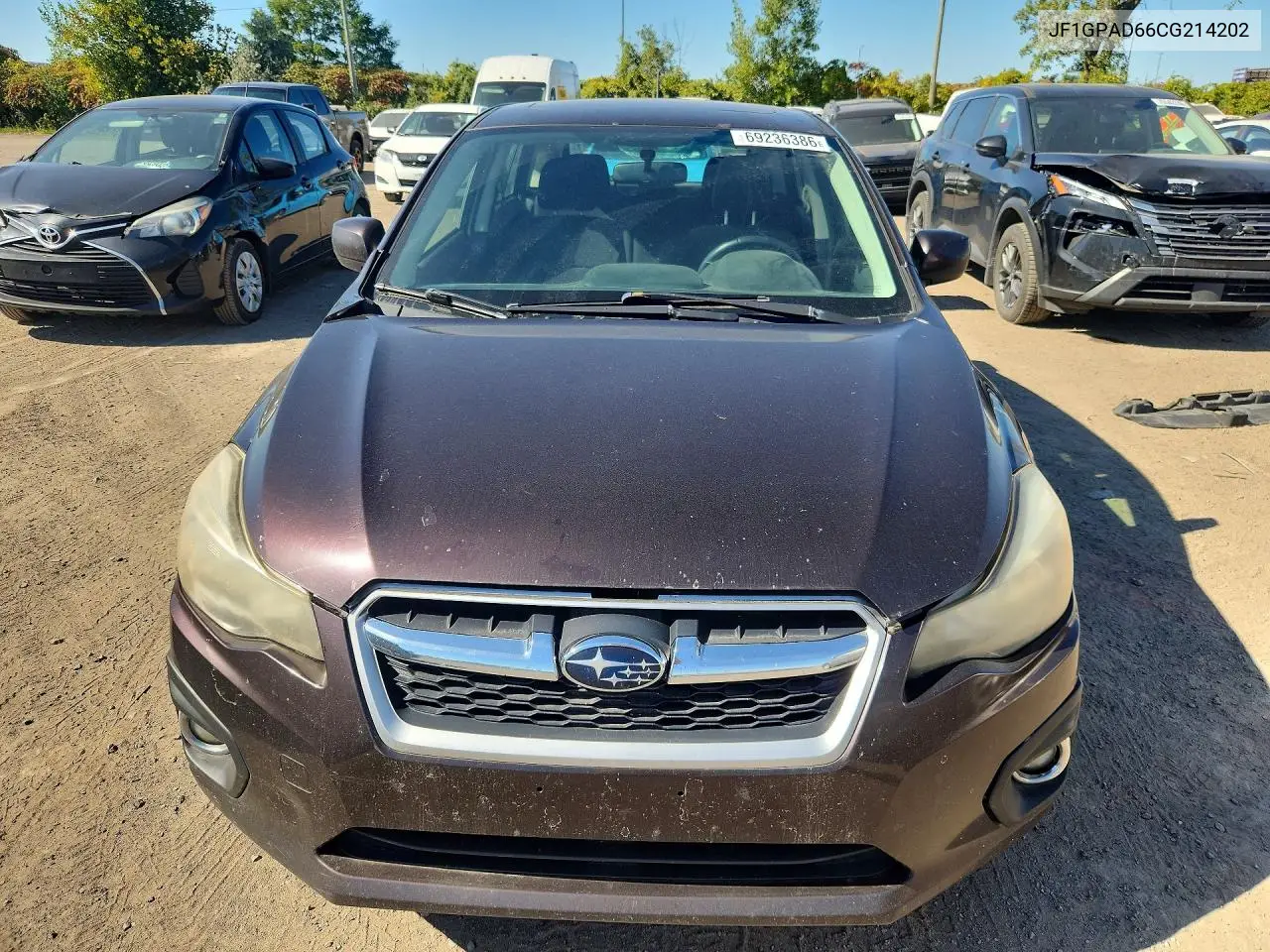 2012 SUBARU IMPREZA VIN JF1GPAD66CG214202 — фото 5