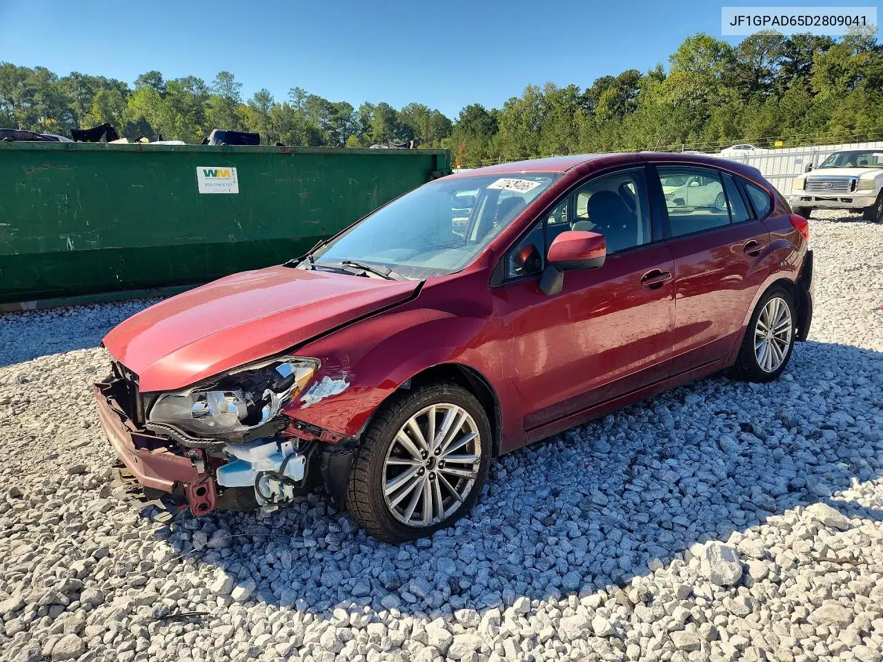 SUBARU IMPREZA 2013, VIN JF1GPAD65D2809041