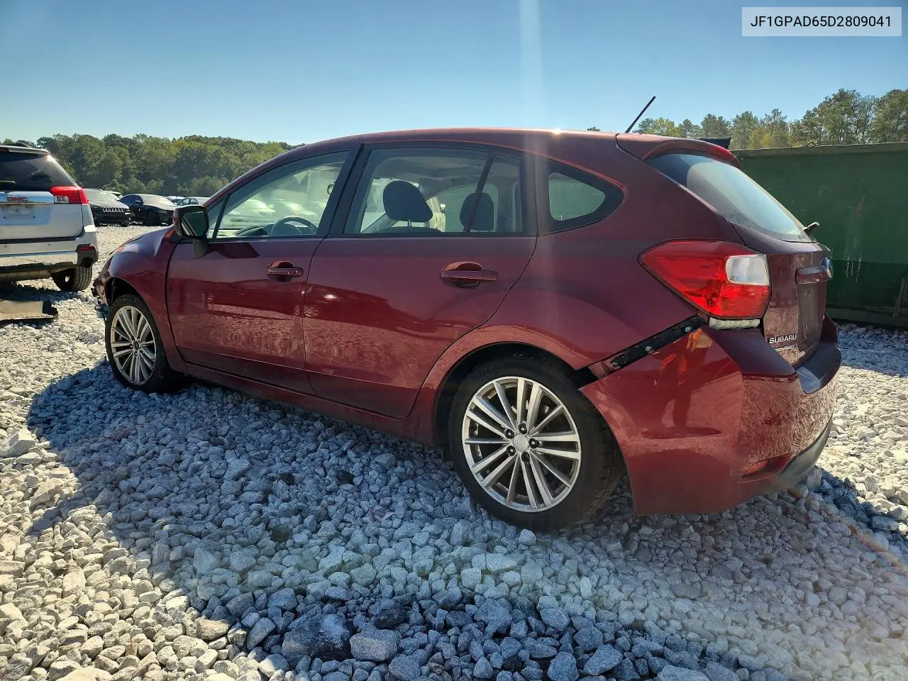 2013 SUBARU IMPREZA VIN JF1GPAD65D2809041 — фото 2