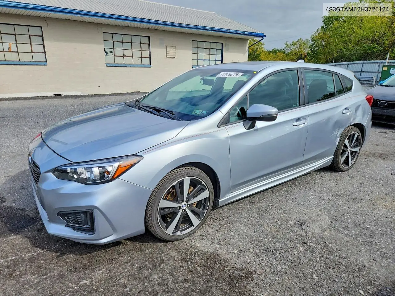SUBARU IMPREZA 2017, VIN 4S3GTAM62H3726124