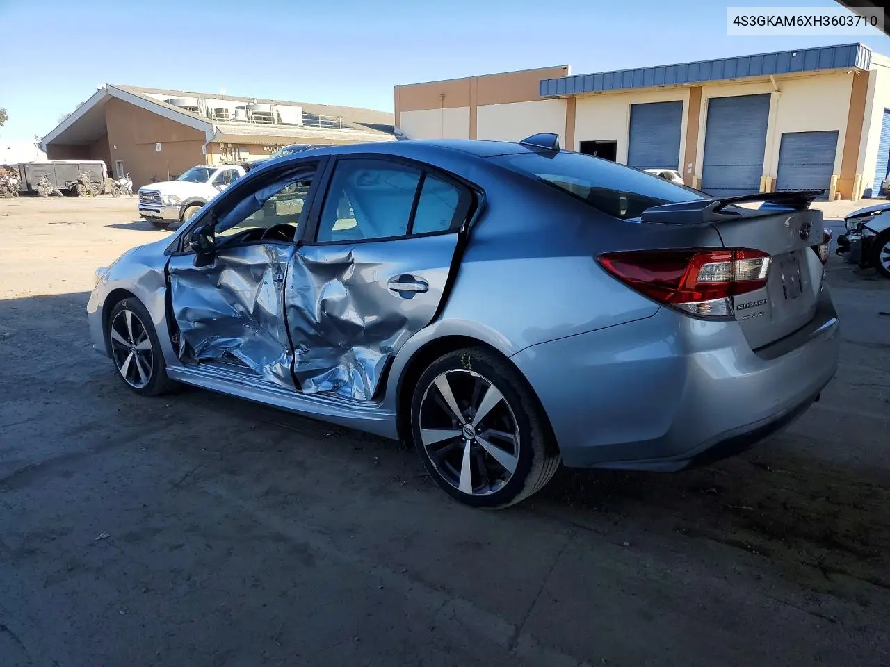 2017 SUBARU IMPREZA VIN 4S3GKAM6XH3603710 — фото 2