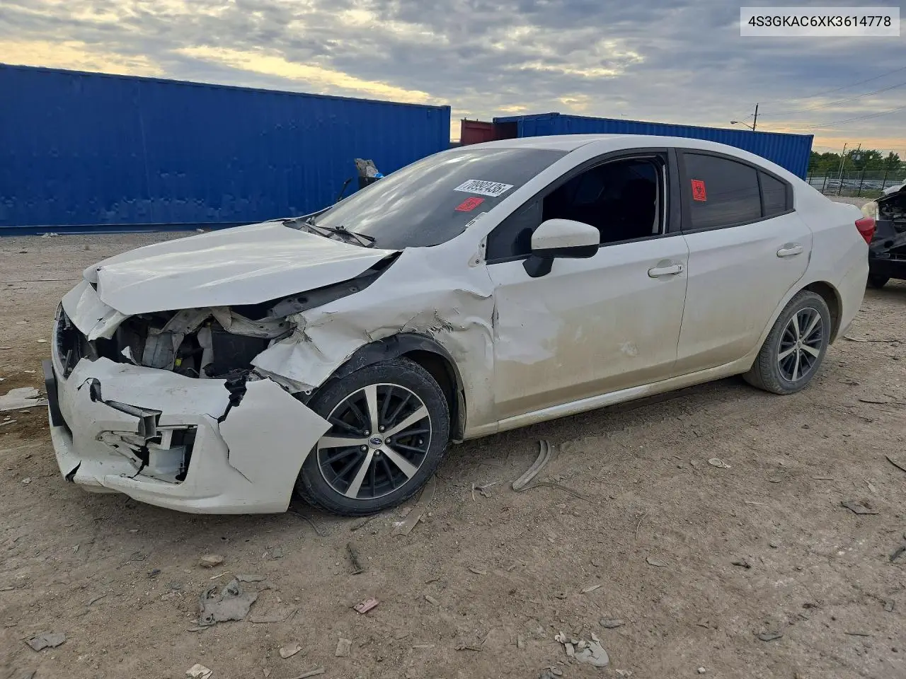 SUBARU IMPREZA 2019, VIN 4S3GKAC6XK3614778