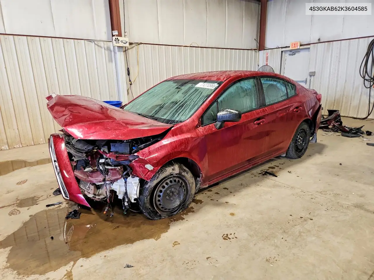 SUBARU IMPREZA 2019, VIN 4S3GKAB62K3604585