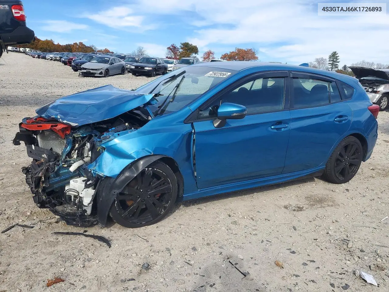 SUBARU IMPREZA 2019, VIN 4S3GTAJ66K1726893