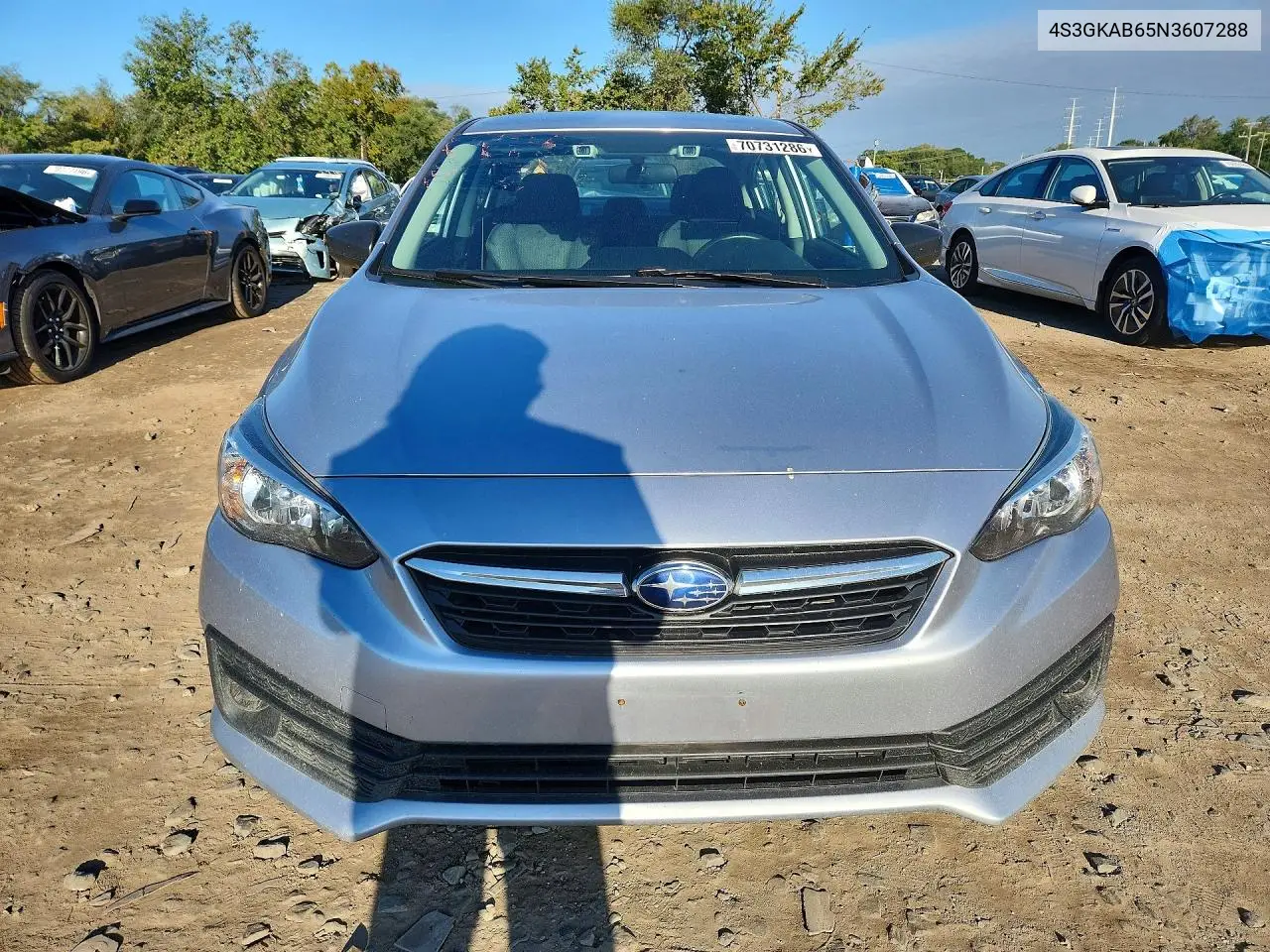2022 SUBARU IMPREZA VIN 4S3GKAB65N3607288 — фото 5