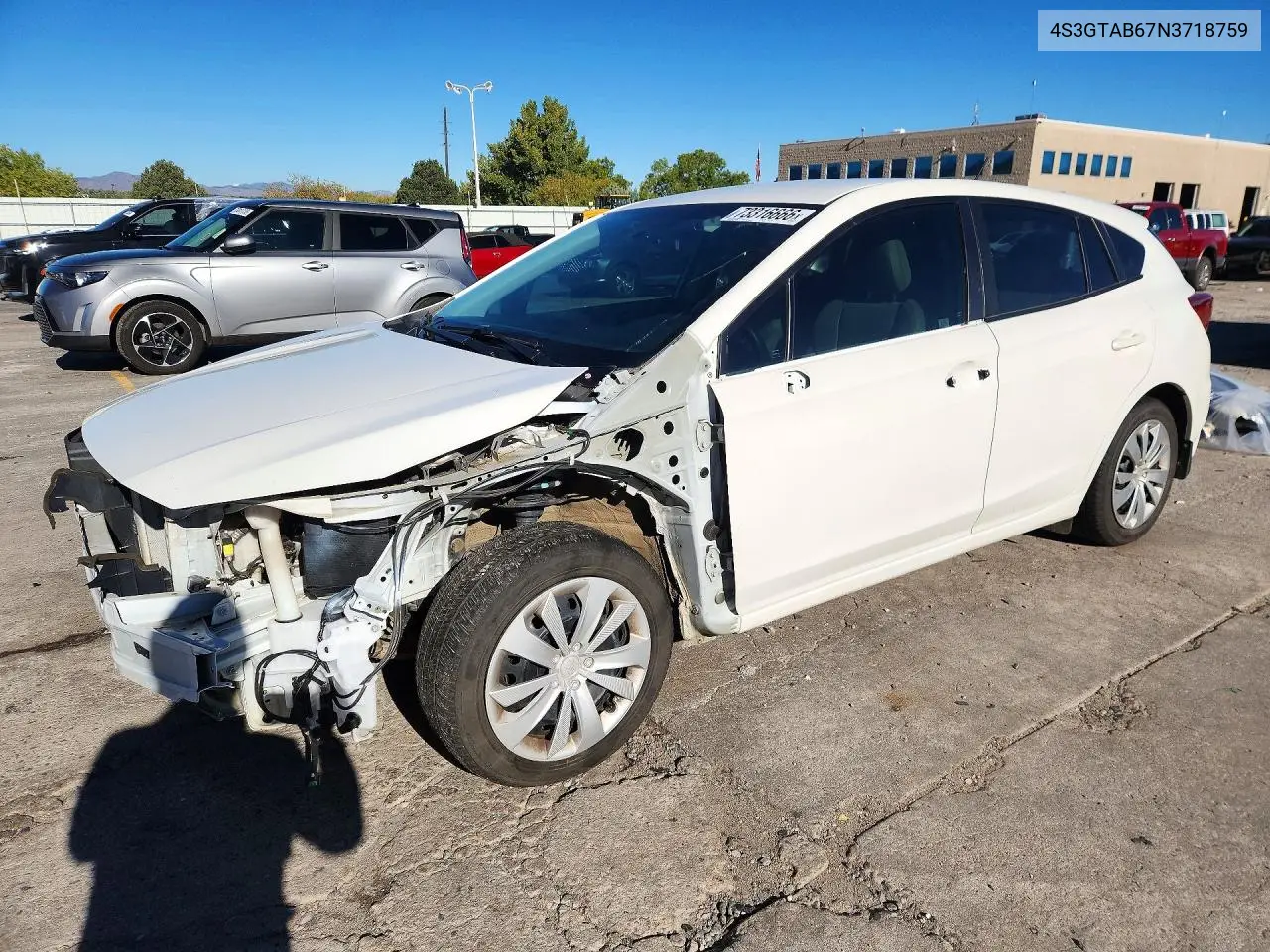 SUBARU IMPREZA 2022, VIN 4S3GTAB67N3718759