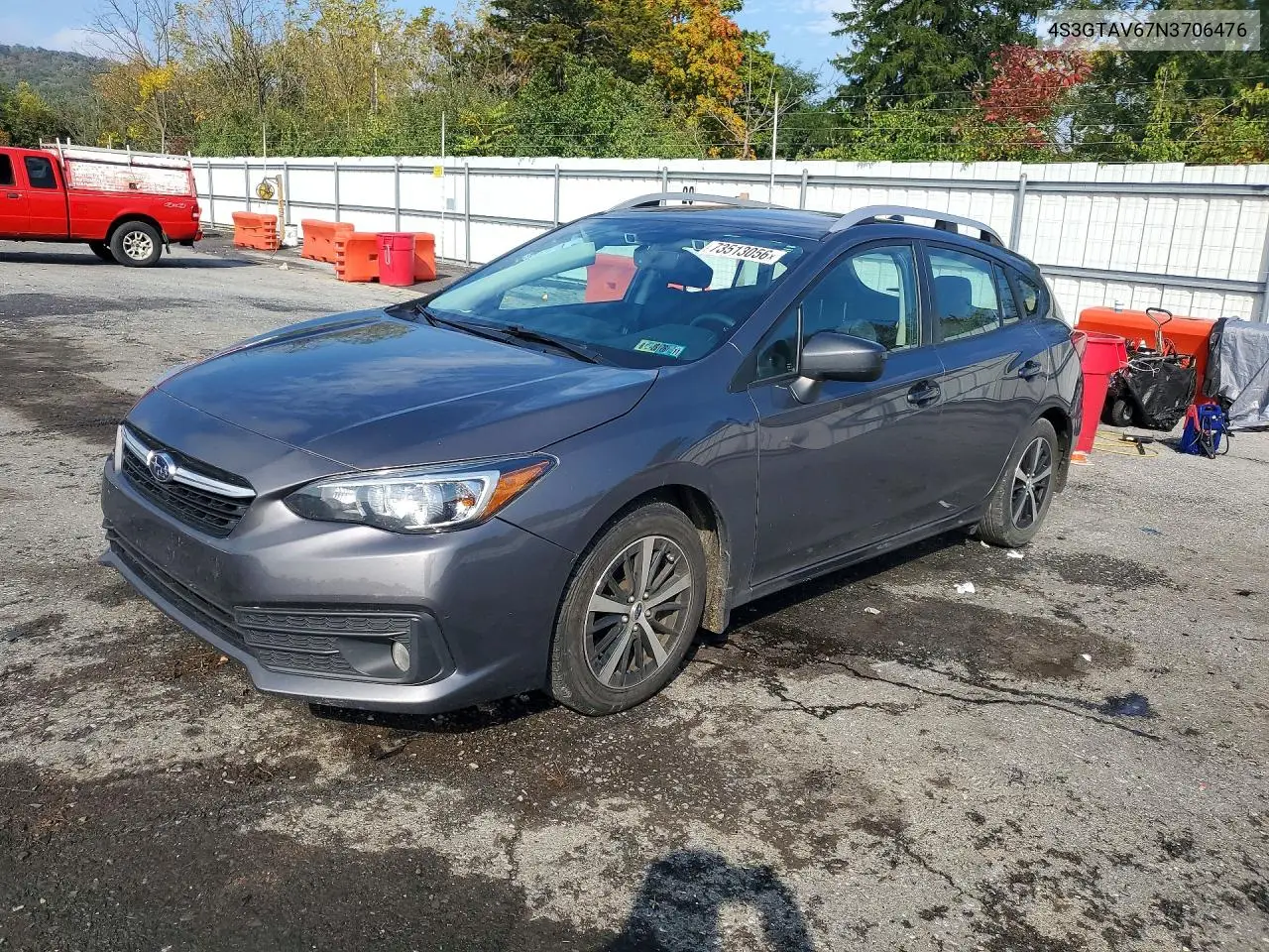 SUBARU IMPREZA 2022, VIN 4S3GTAV67N3706476
