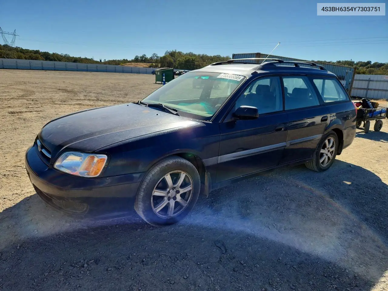 SUBARU LEGACY 2000, VIN 4S3BH6354Y7303751