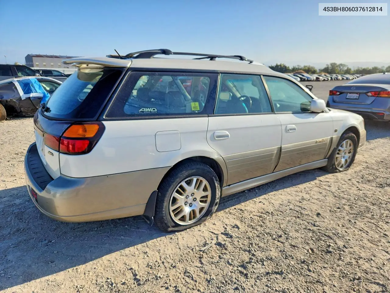 2003 SUBARU LEGACY VIN 4S3BH806037612814 — фото 3