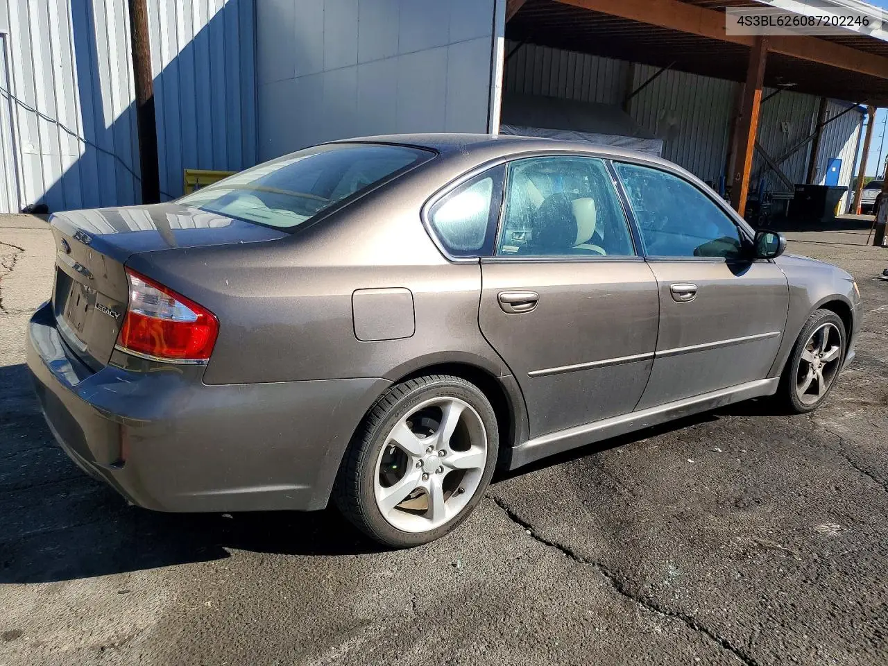 2008 SUBARU LEGACY VIN 4S3BL626087202246 — фото 3