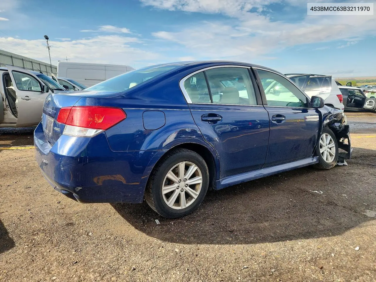 2011 SUBARU LEGACY VIN 4S3BMCC63B3211970 — фото 3