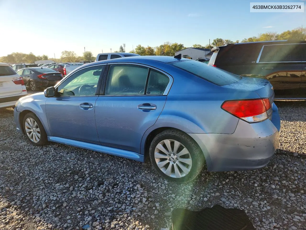 2011 SUBARU LEGACY VIN 4S3BMCK63B3262774 — фото 2