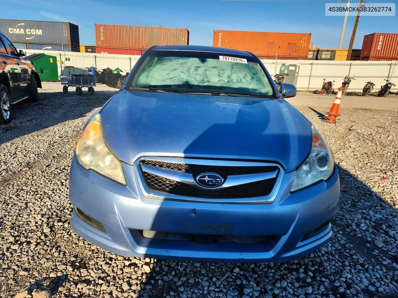 2011 SUBARU LEGACY VIN 4S3BMCK63B3262774 — фото 5