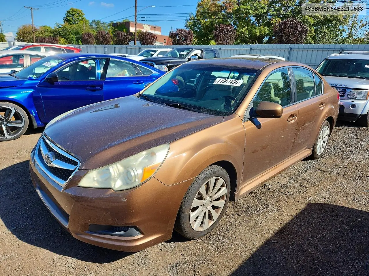SUBARU LEGACY 2011, VIN 4S3BMBK64B3210533