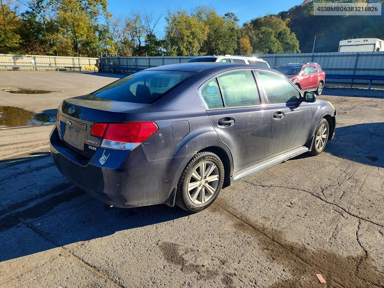 2011 SUBARU LEGACY VIN 4S3BMBG63B3218826 — фото 3