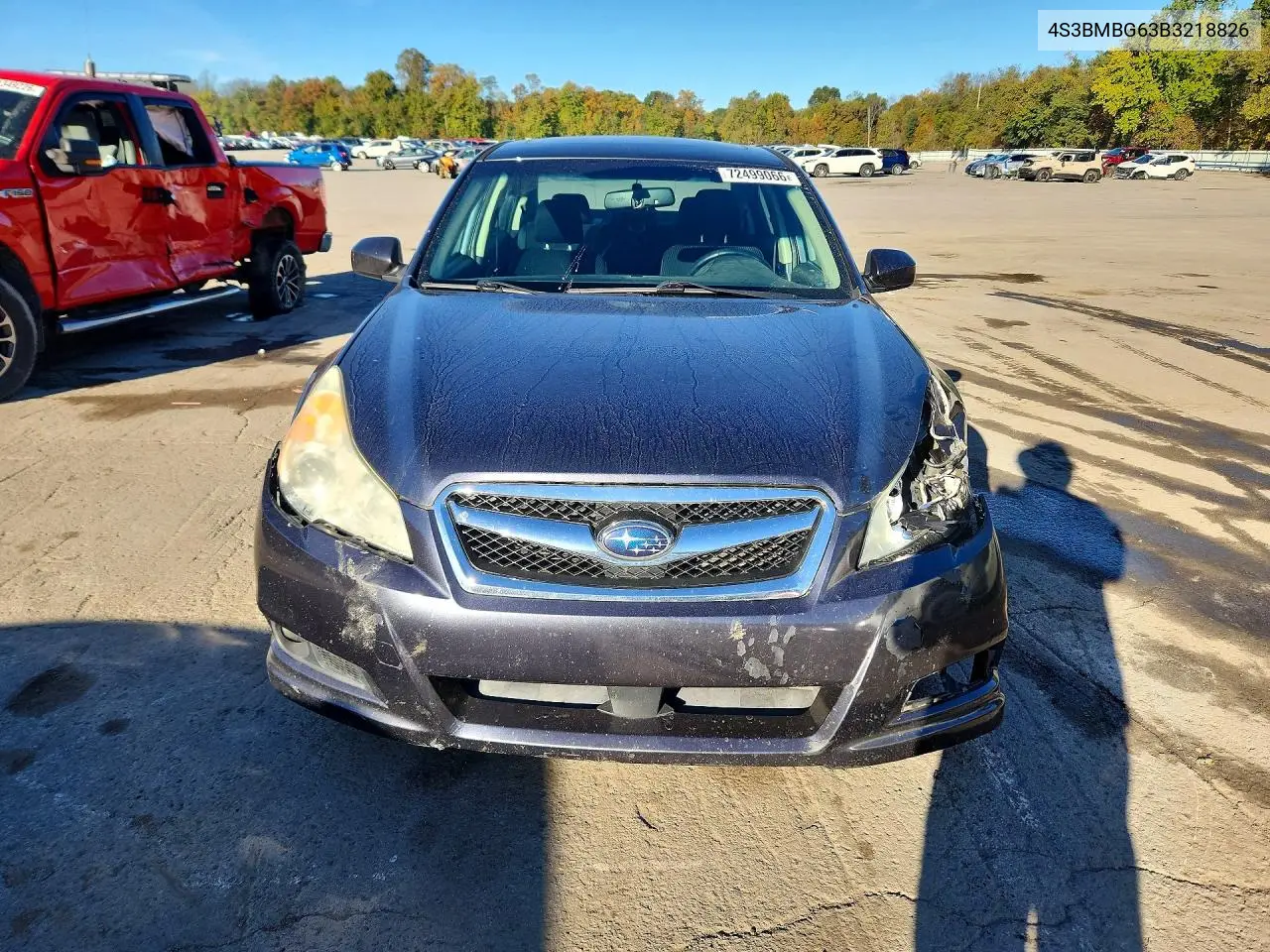 2011 SUBARU LEGACY VIN 4S3BMBG63B3218826 — фото 5